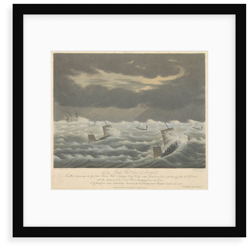 Aquatint of the loss of the West Indiaman 'Belina' on the 23rd of November1824 by George Haywood