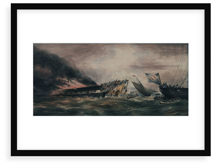 Burning of the Ocean Monarch, emigrant ship, 24 Aug 1848 by Prince de Joinville