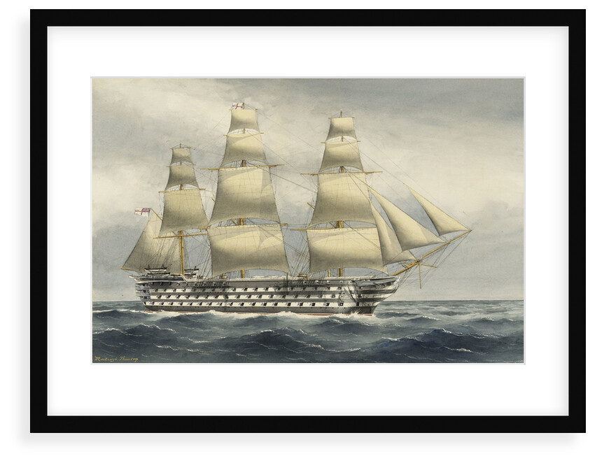 HMS Victoria Last of the sea going 3 deckers. Paid off at Portsmouth from Mediterranean Oct 1867 by W. Mackenzie Thomson