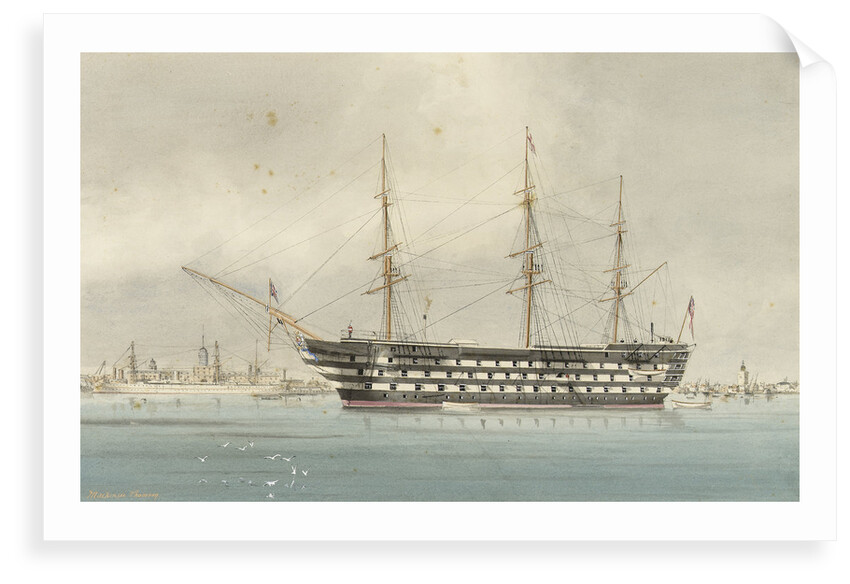 HMS 'Victory' on which Nelson died. Portsmouth by W. Mackenzie Thomson