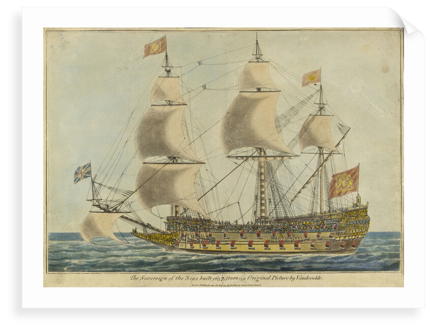 'Sovereign of the Seas' (1637), after an original by Willem Van de Velde, the Elder by unknown