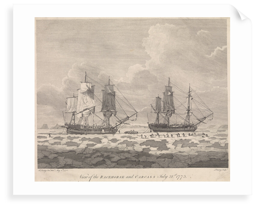 View of the 'Racehorse' and 'Carcass' July 31st 1773 by John Cleveley