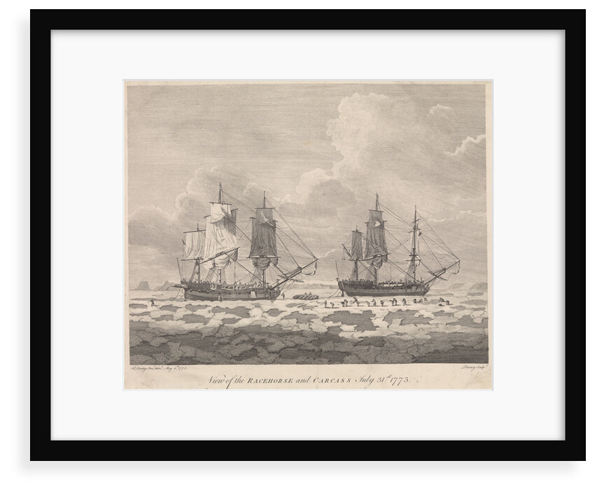 View of the 'Racehorse' and 'Carcass' July 31st 1773 by John Cleveley