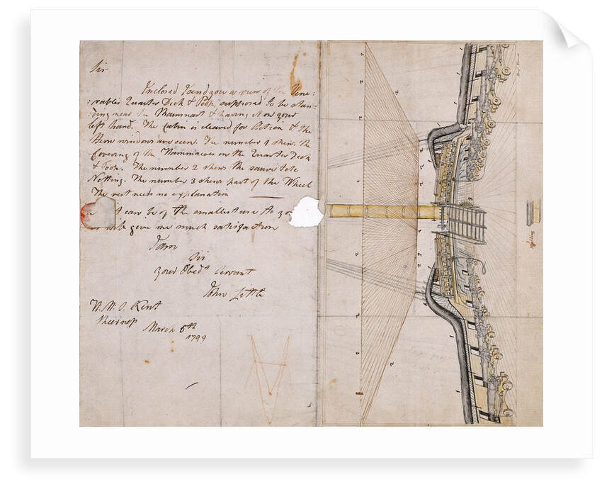 A view of the quarter deck and poop of HMS 'Venerable' by Benjamin Turner