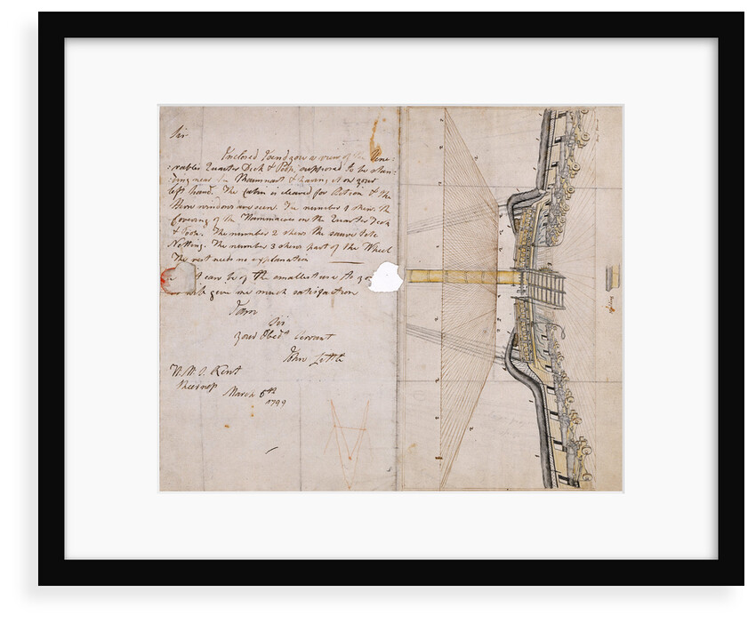 A view of the quarter deck and poop of HMS 'Venerable' by Benjamin Turner