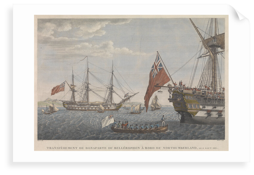 Transfer of Bonaparte from the HMS 'Bellerophon' (1786) to the HMS 'Northumberland' (1798) August 8, 1815 by Baugean