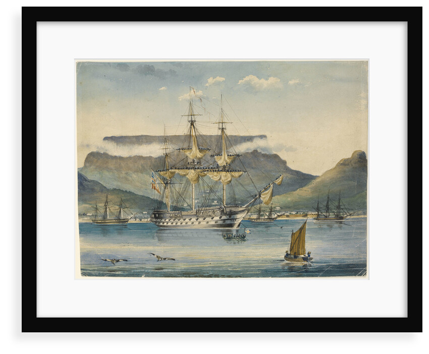 HMS 'Jupiter' (1813) at Table Bay, as a troop ship by J.F. W.