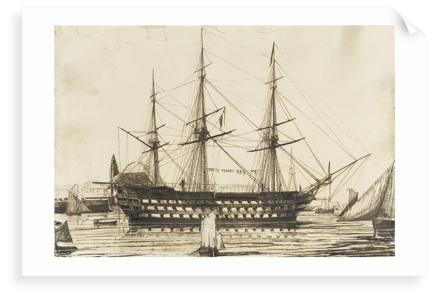 HMS 'Howe' off Sheerness Dockyard, 1836 by Francis Byron