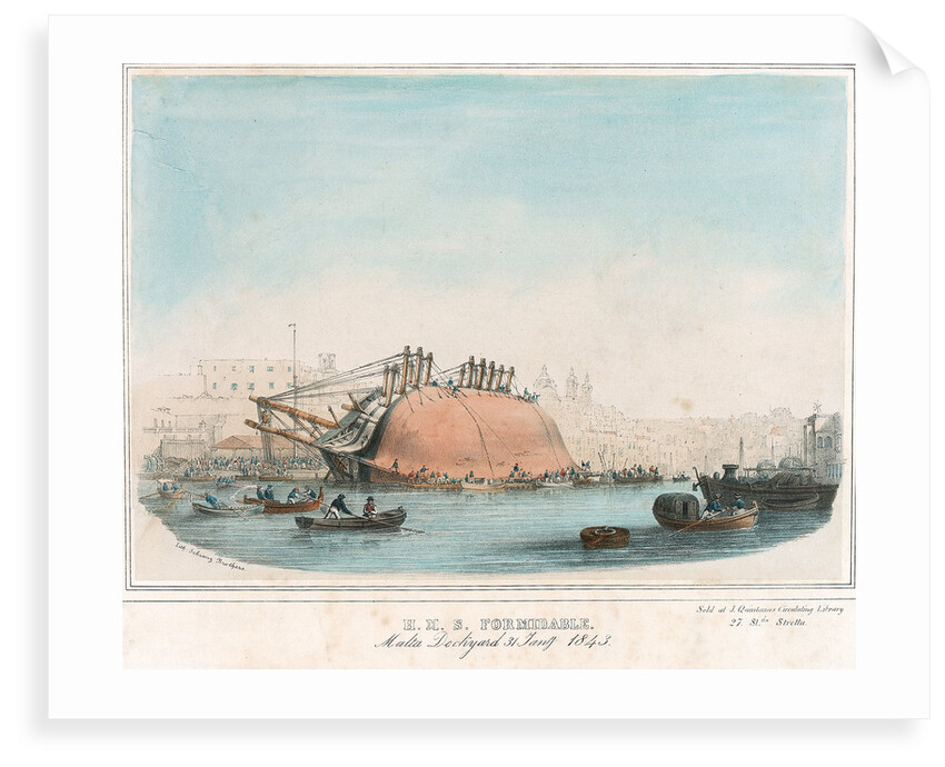 HMS 'Formidable' Malta Dockyard 31 January 1843 by Schranz Brothers