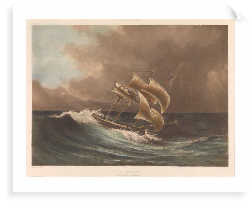 The French corvette 'Favorite' en route for Valparaiso by Finot; Louise Auguste de Sainson; Barthelemy Lauvergne; Sigismond Himely; Arthus Bertrand