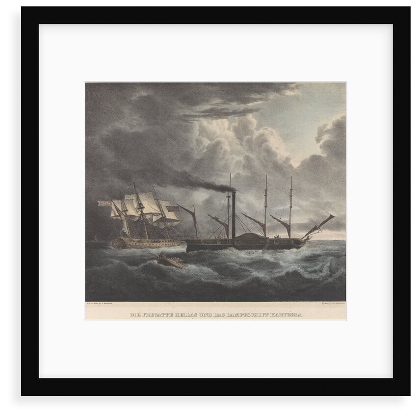 The frigate 'Hellas' and the steamship 'Karteria' by Krazeisen