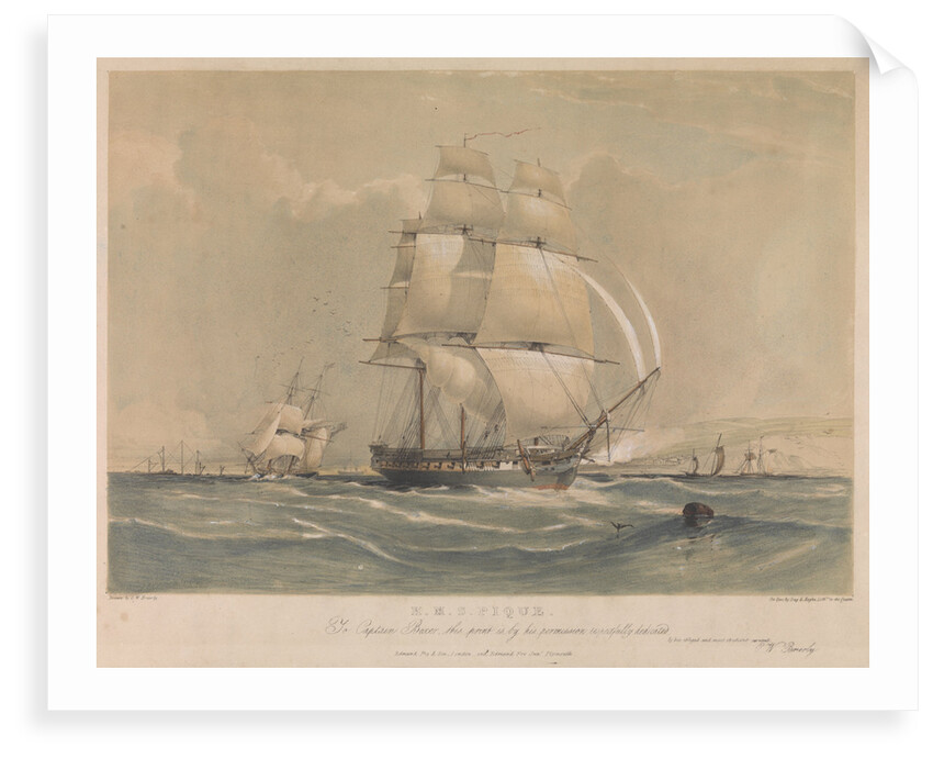 H.M.S. 'Pique' To Captain Boxer this print is by his permission respectfully dedicated by Oswald Walter Brierly
