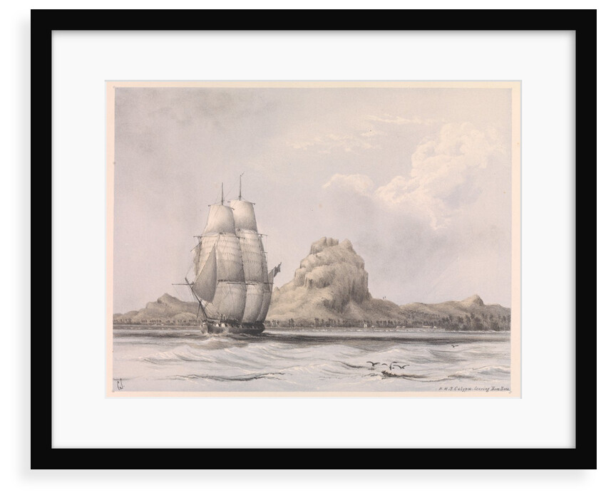 HMS 'Calypso' leaving Bora Bora by C. S.