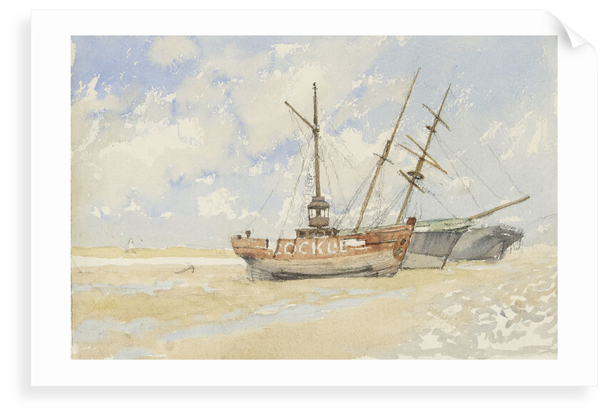 The lightship 'Cockle' near Great Yarmouth, circa 1890 by Nelson Dawson