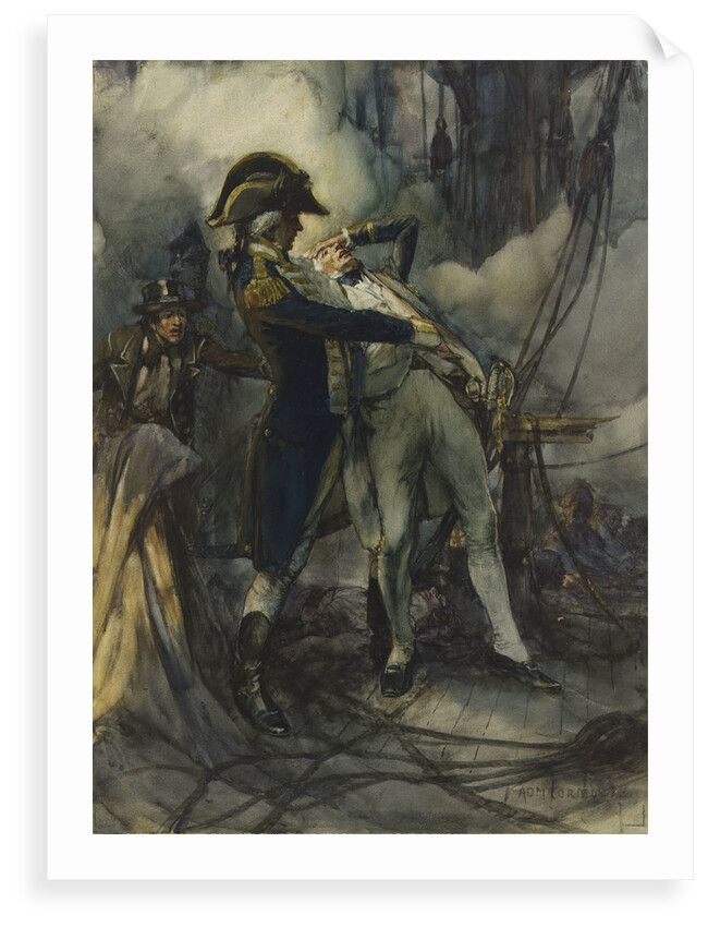 Nelson severely wounded at the Battle of the Nile, 1798 by Arthur David McCormick