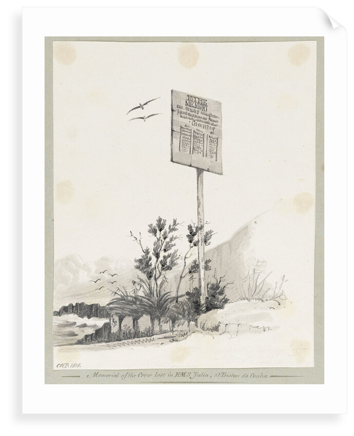 Memorial of the crew lost in HMS 'Julia' at Tristan da Cunha by C. W. Browne