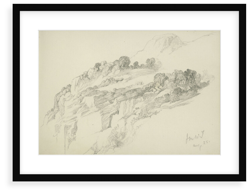 Study of mountainous wooded landscape (on reverse and inverted) by John Brett