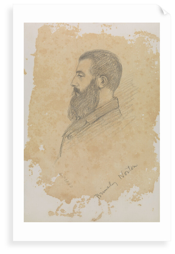 Portrait sketch of bearded man, inscribed 'Brinsley Norton' by John Brett