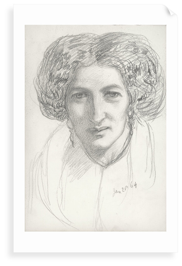 Head and shoulders portrait of a woman by John Brett