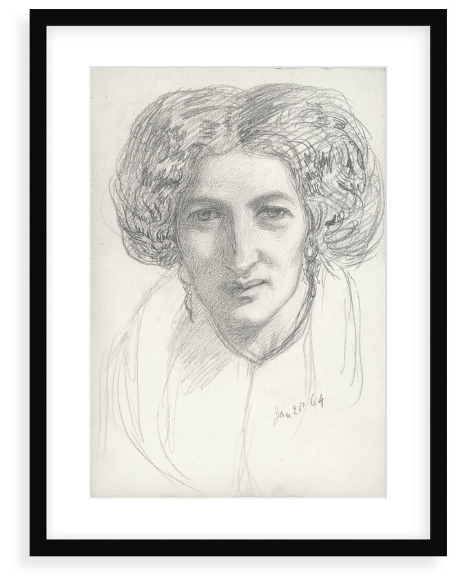 Head and shoulders portrait of a woman by John Brett