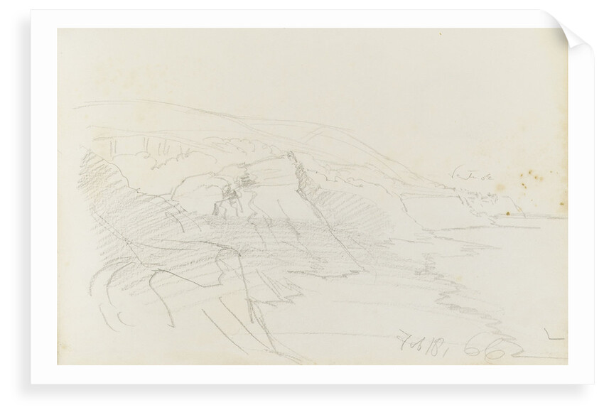 Rough sketch of a distant view of Ventnor, 18 February  1866 by John Brett