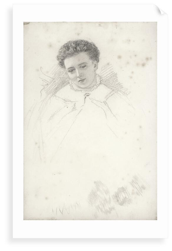 Unfinished portrait of a woman by John Brett