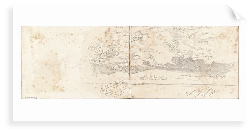 Rough sketch of a sky with land below by John Brett