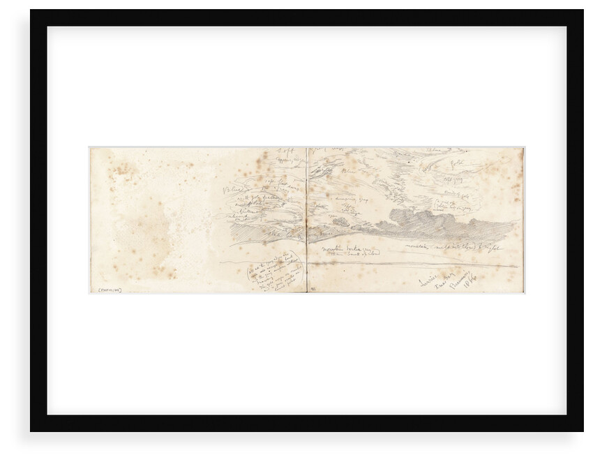 Rough sketch of a sky with land below by John Brett
