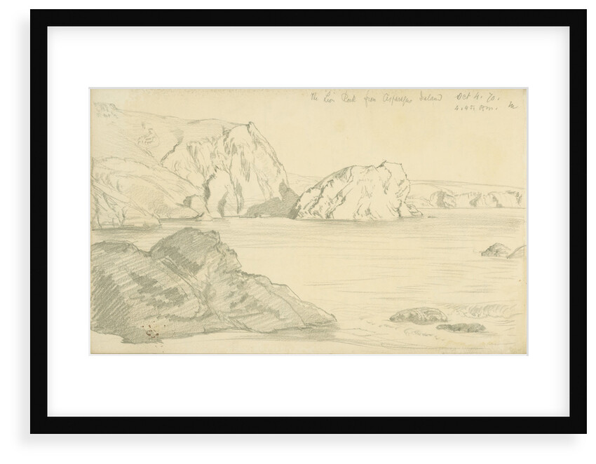 The Lion Rock from Aspasegas? Island, 4 October 1870 (on reverse) by John Brett