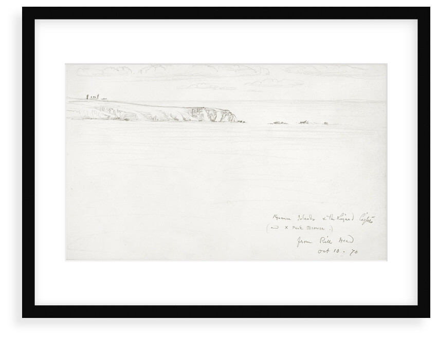Sketch of a flat coastal view in Cornwall by John Brett