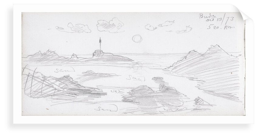 Sketch of seashore by John Brett