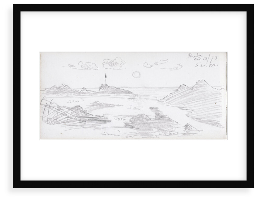 Sketch of seashore by John Brett