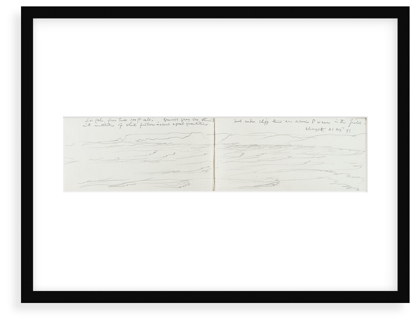 Sailing vessel 'Three Sisters' and two birds in flight at Aberporth (on reverse) by John Brett
