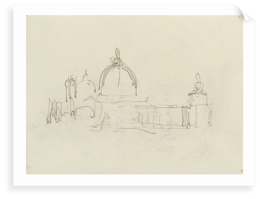 Slight sketch of Santa Maria della Salute and the Dogana, Venice by Nelson Dawson