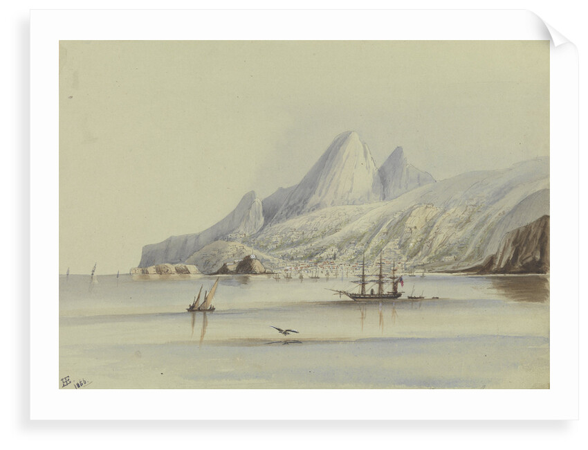 View of Madeira showing HMS 'Tribune' 1856 by Harry Edmund Edgell
