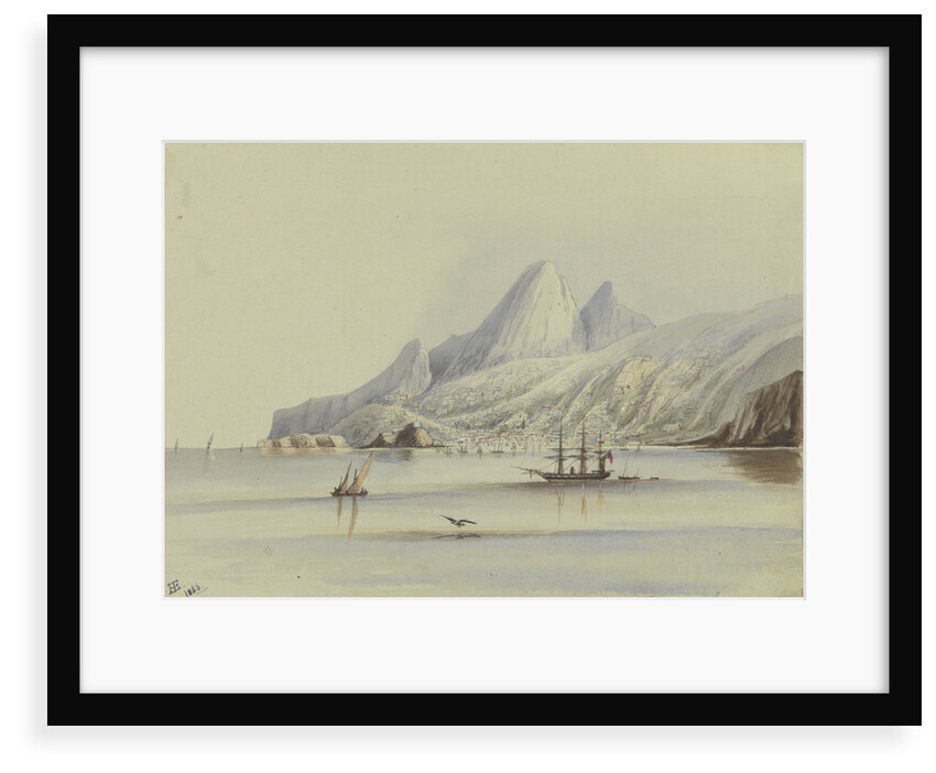 View of Madeira showing HMS 'Tribune' 1856 by Harry Edmund Edgell