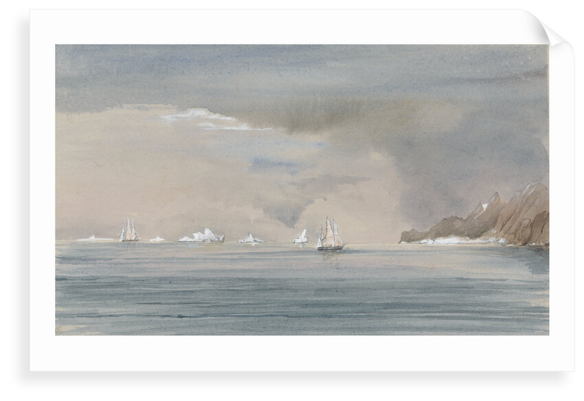 Icebergs off Cape Horn 1856 and showing HMS 'Tribune' by Harry Edmund Edgell