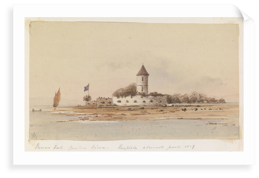 Fort flying union jack with a tower by Harry Edmund Edgell