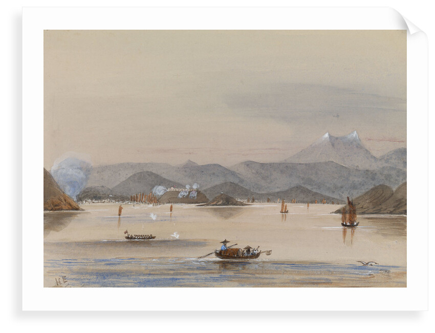 HMS 'Tribune's' galley 'Feeling the way off Chuenpee Canton River 1858' by Harry Edmund Edgell