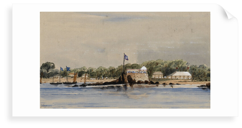 Laying the first stone of the Foul Point Lighthouse at Trincomalee, Ceylon, 1860 by Harry Edmund Edgell