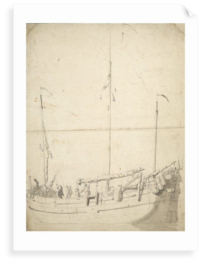 Portrait of a fishing buss by Willem Van de Velde the Younger