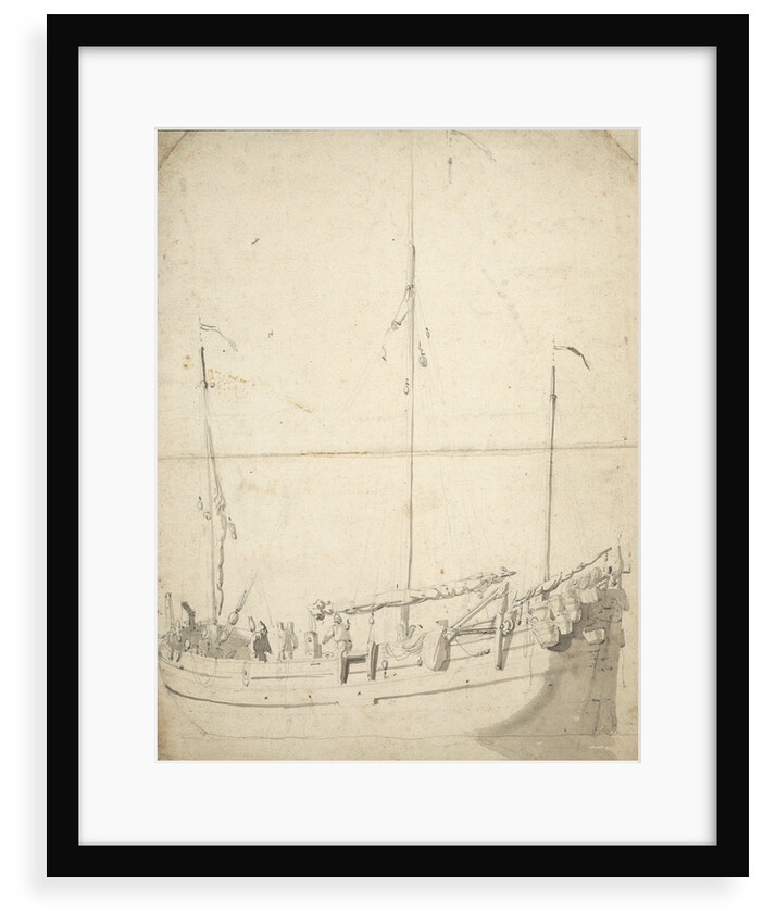 Portrait of a fishing buss by Willem Van de Velde the Younger