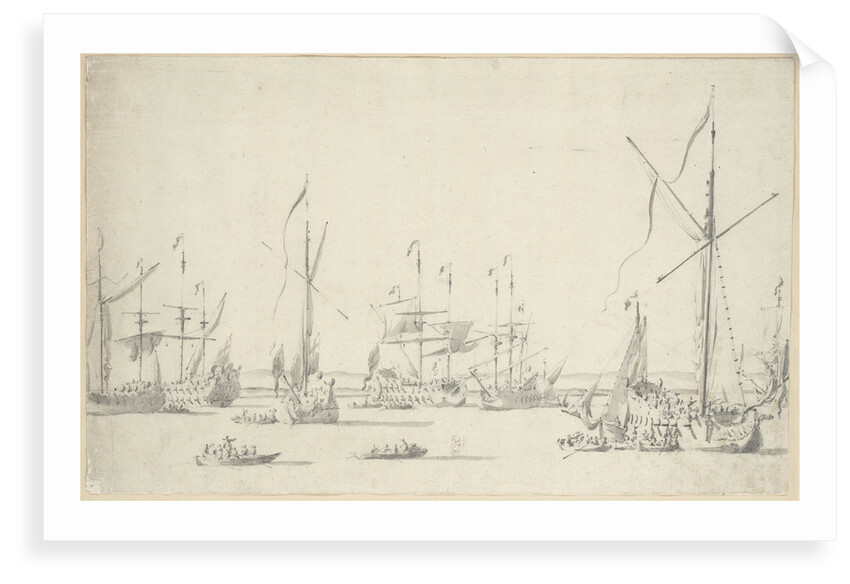 The Yachts and Ships at anchor near Sheerness by Willem van de Velde