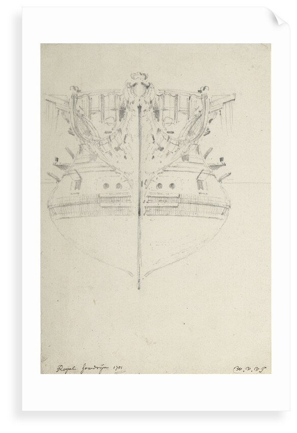 The bow of the 'Royal Sovereign' (1701) by Willem Van de Velde the Younger