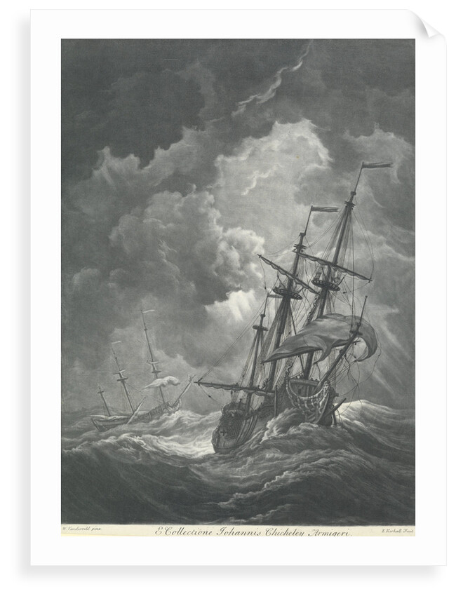 A ship scudding in a gale by Willem van de Velde the Elder
