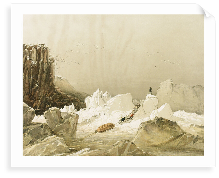 Sledging over Hummocky Ice, April 1853 by S. Gurney