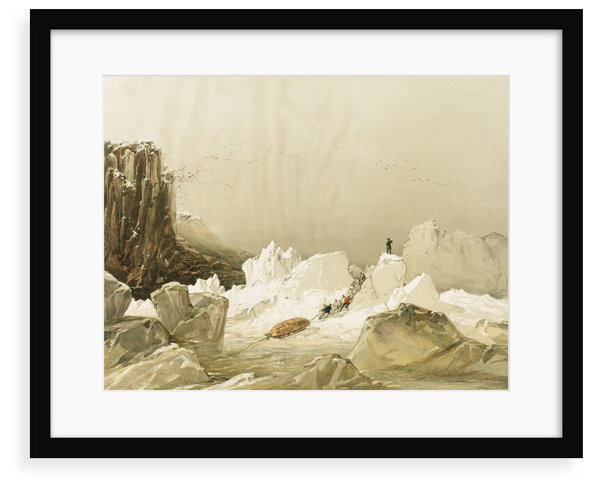 Sledging over Hummocky Ice, April 1853 by S. Gurney
