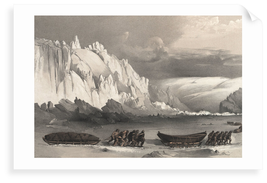 Division of sledges passing Cape Lady Franklin; extraordinary masses of ice pressed against the north shore of Bathurst Land by William Walter May