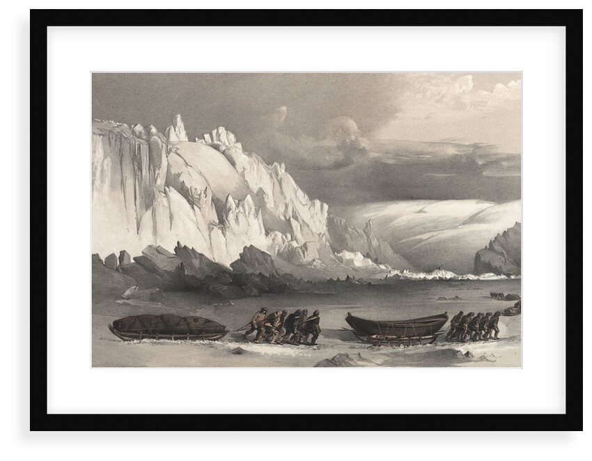 Division of sledges passing Cape Lady Franklin; extraordinary masses of ice pressed against the north shore of Bathurst Land by William Walter May
