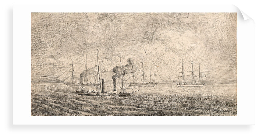 Sir John Franklin's expedition off Harwich and sketched from HMS 'Porcupine', May 1845 by unknown